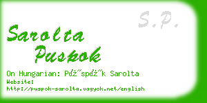 sarolta puspok business card